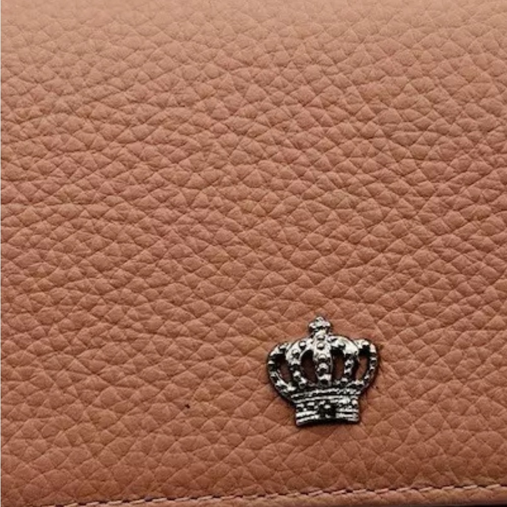 Luxury Pebbled Leather Bi Fold Wallet Beige Pink…NWOT! Please read description.